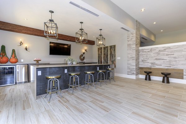 Clubhouse featuring modern design at The Lodges on English Station Rd Apartments