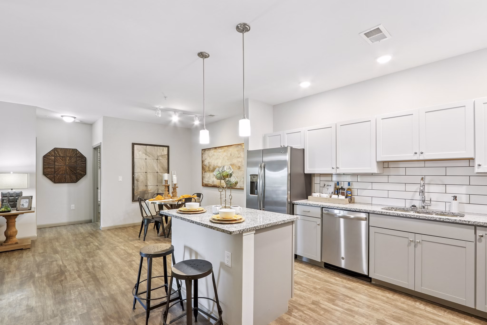 kitchen at The Lodges on English Station Rd. Apartments
