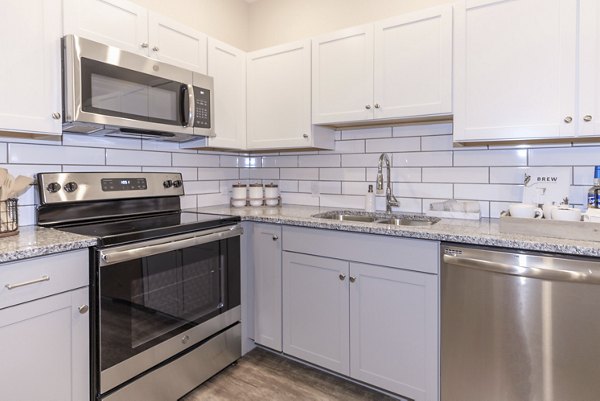 kitchen at The Lodges on English Station Rd Apartments