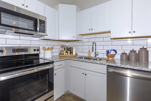 kitchen at The Lodges on English Station Rd Apartments