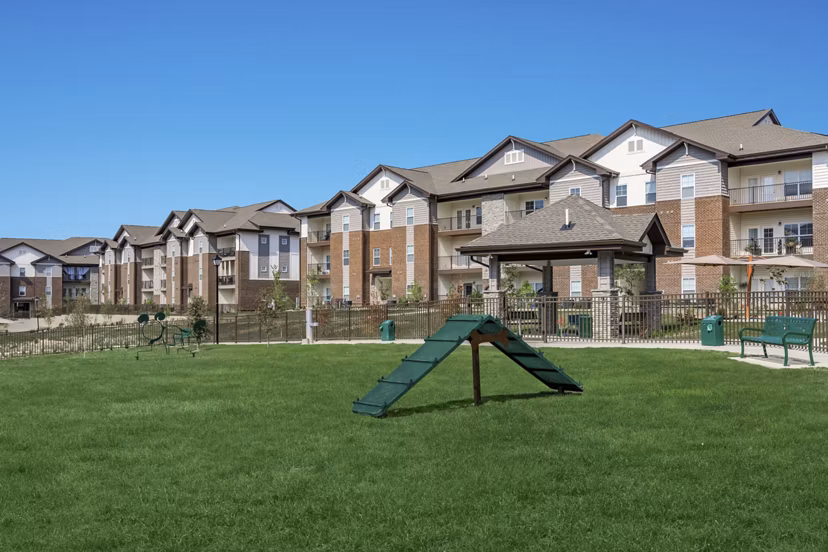 patio at The Lodges on English Station Rd. Apartments