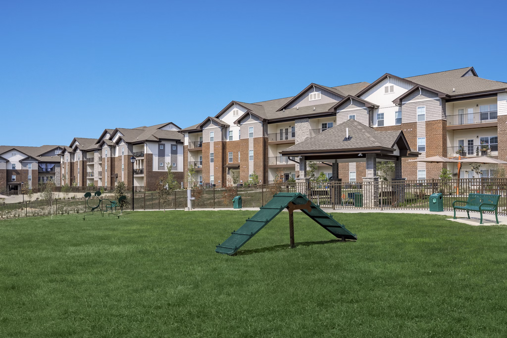 patio at The Lodges on English Station Rd. Apartments