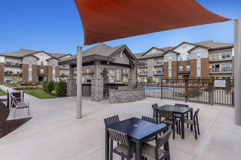 patio at The Lodges on English Station Rd. Apartments
