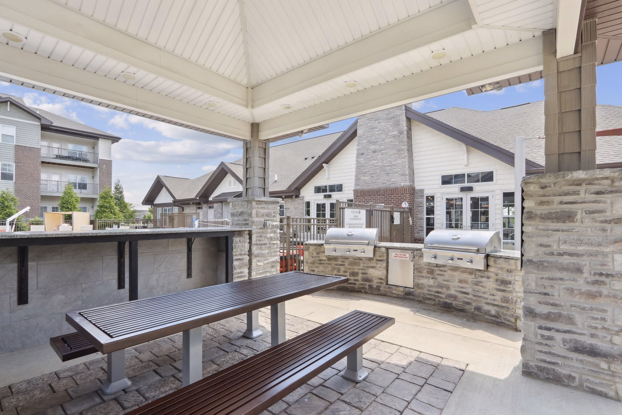 patio at The Lodges on English Station Rd. Apartments