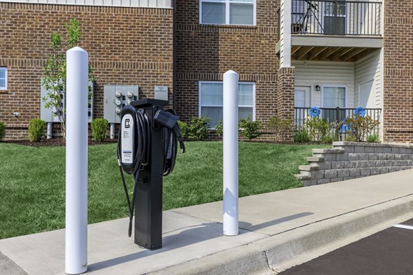 Car care station at The Lodges on English Station Rd Apartments offering maintenance convenience for residents