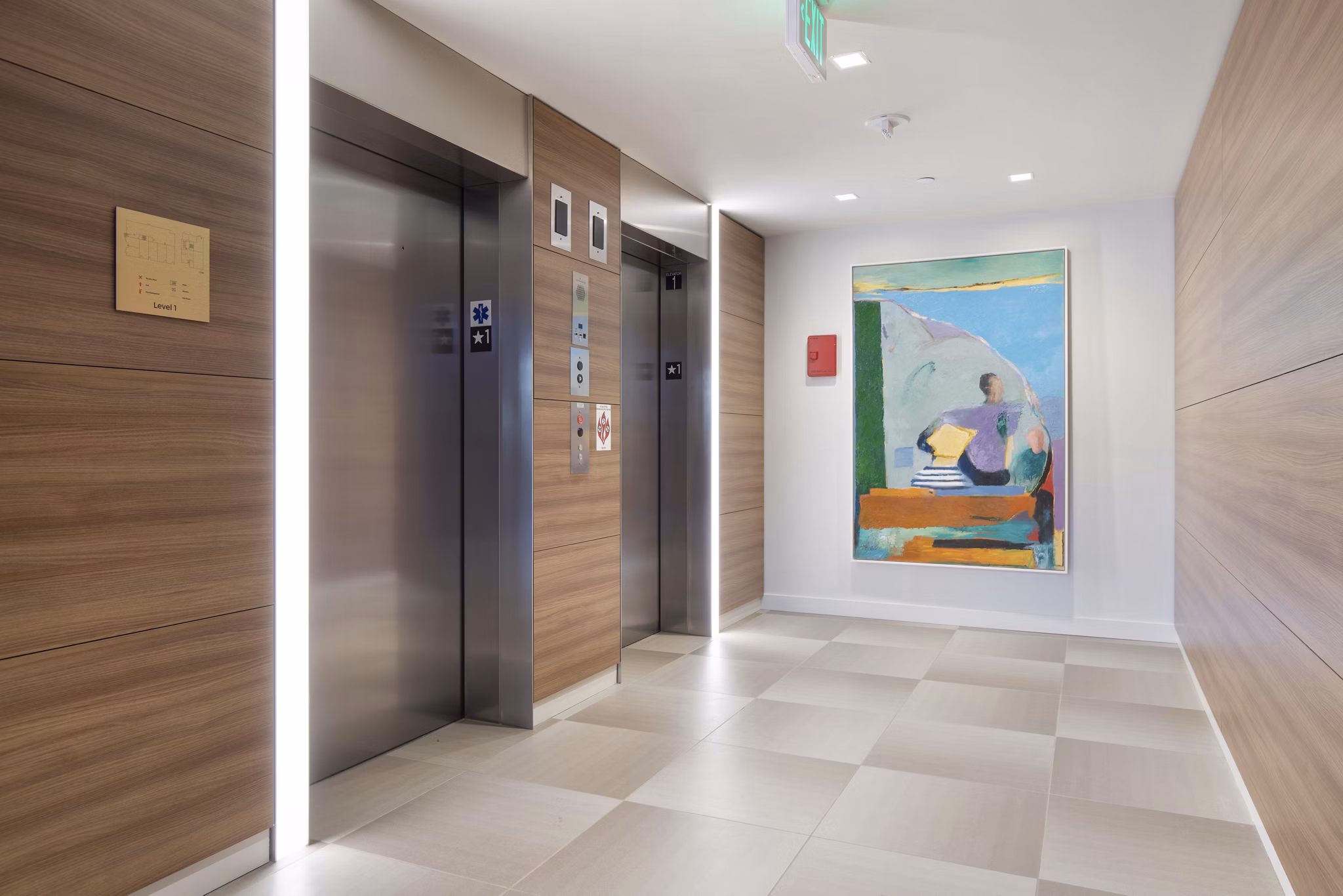 Clubhouse featuring stylish seating and modern decor at Connection on Broadway Apartments