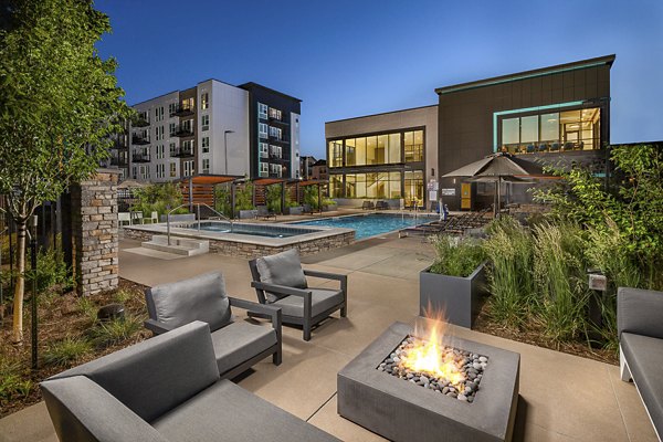 fire pit at Revel Apartments