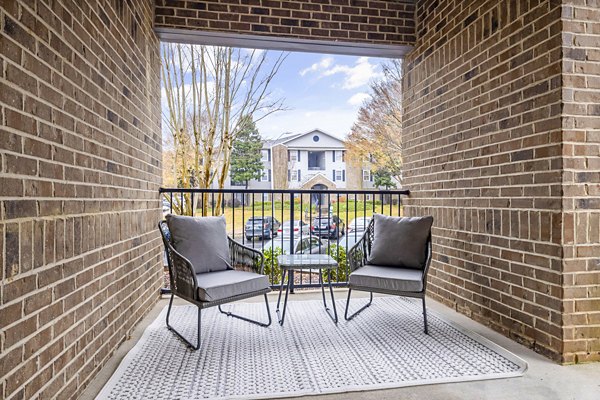 Private patio with scenic views at 403 West Apartments