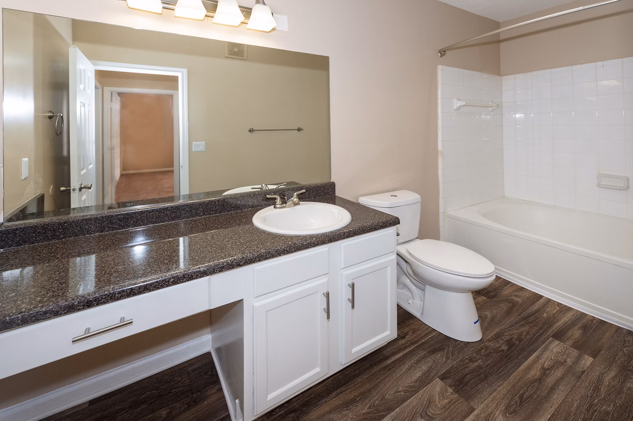 Modern bathroom with sleek fixtures at Mainstreet at Conyers Apartments