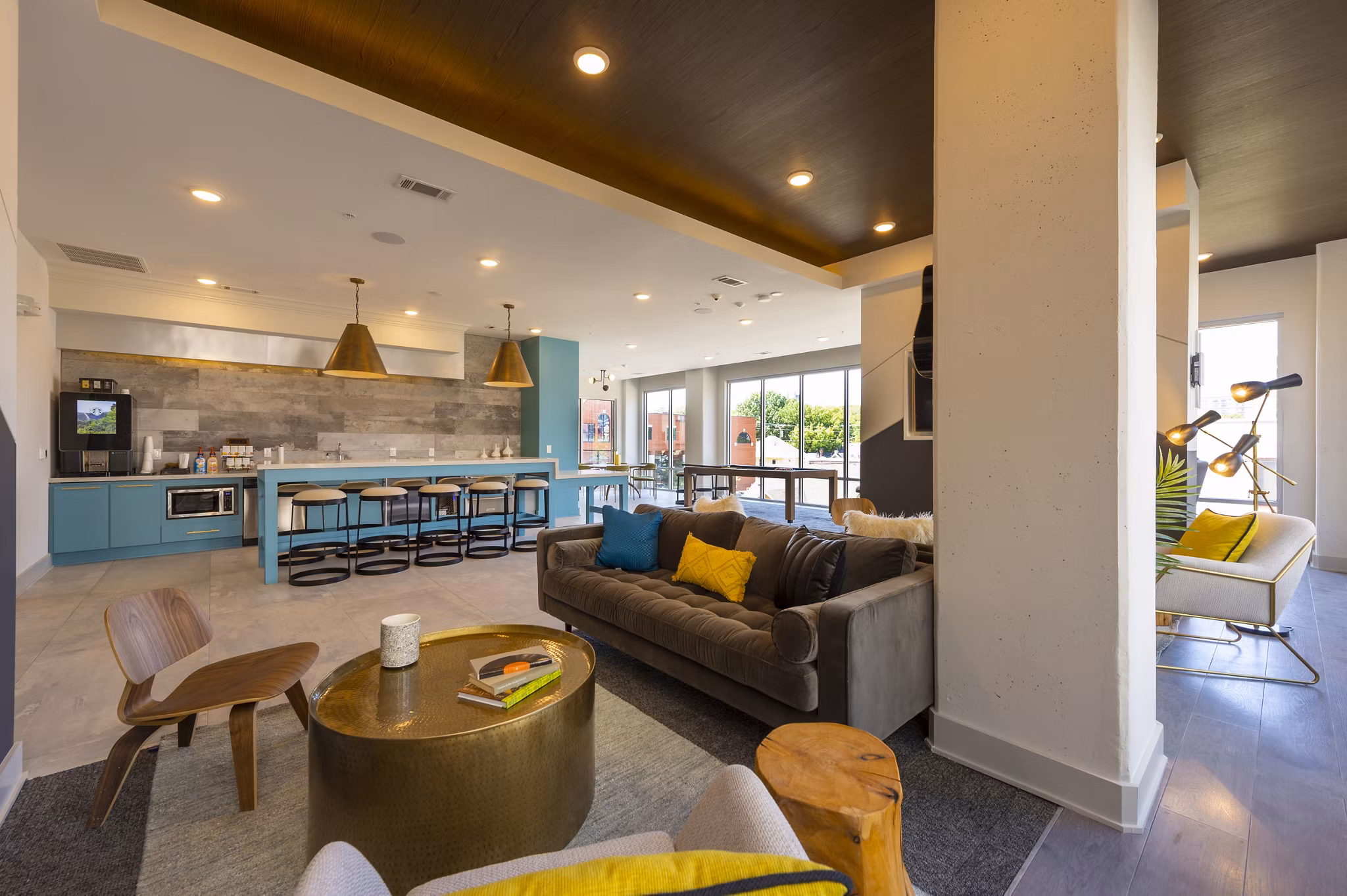 Clubhouse with luxurious seating and modern design at Millennium Music Row Apartments