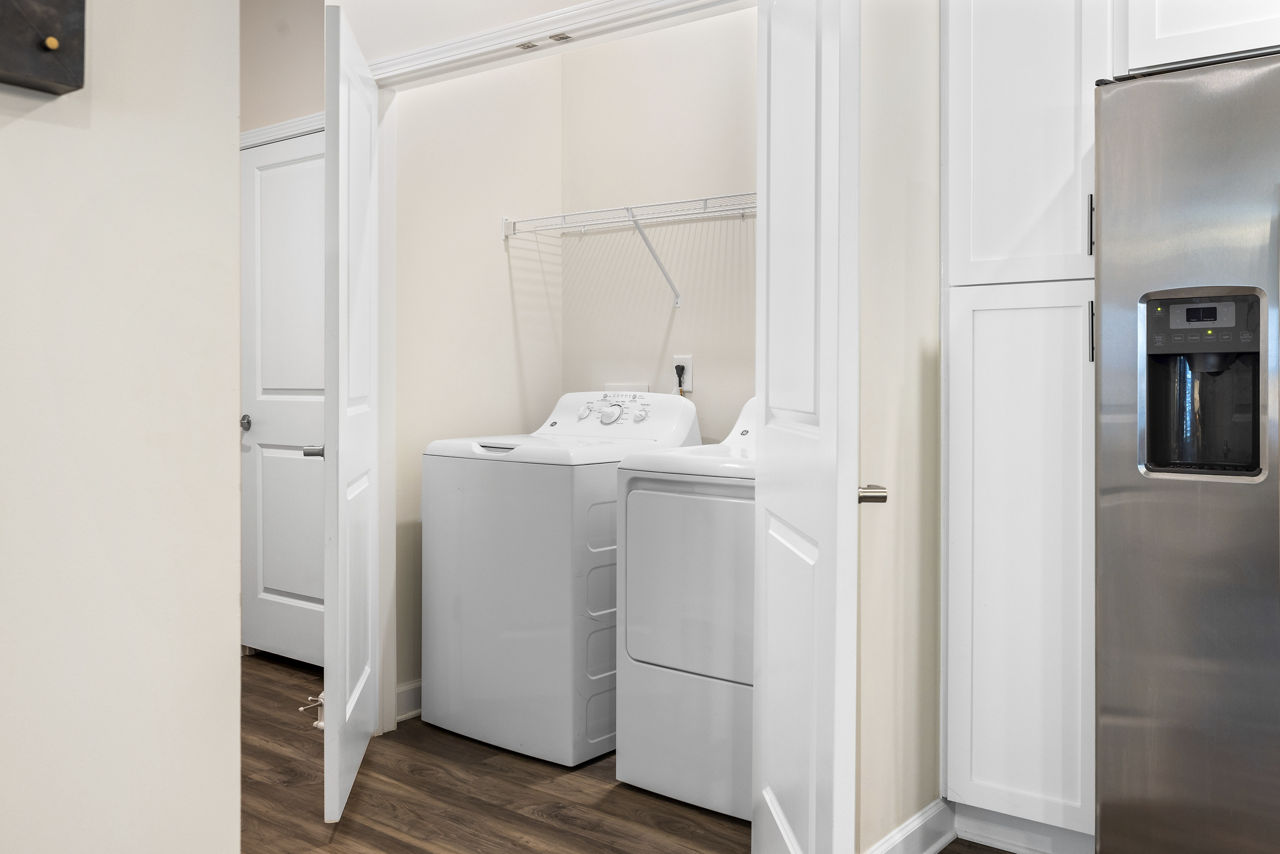Laundry room at Eventide Apartments