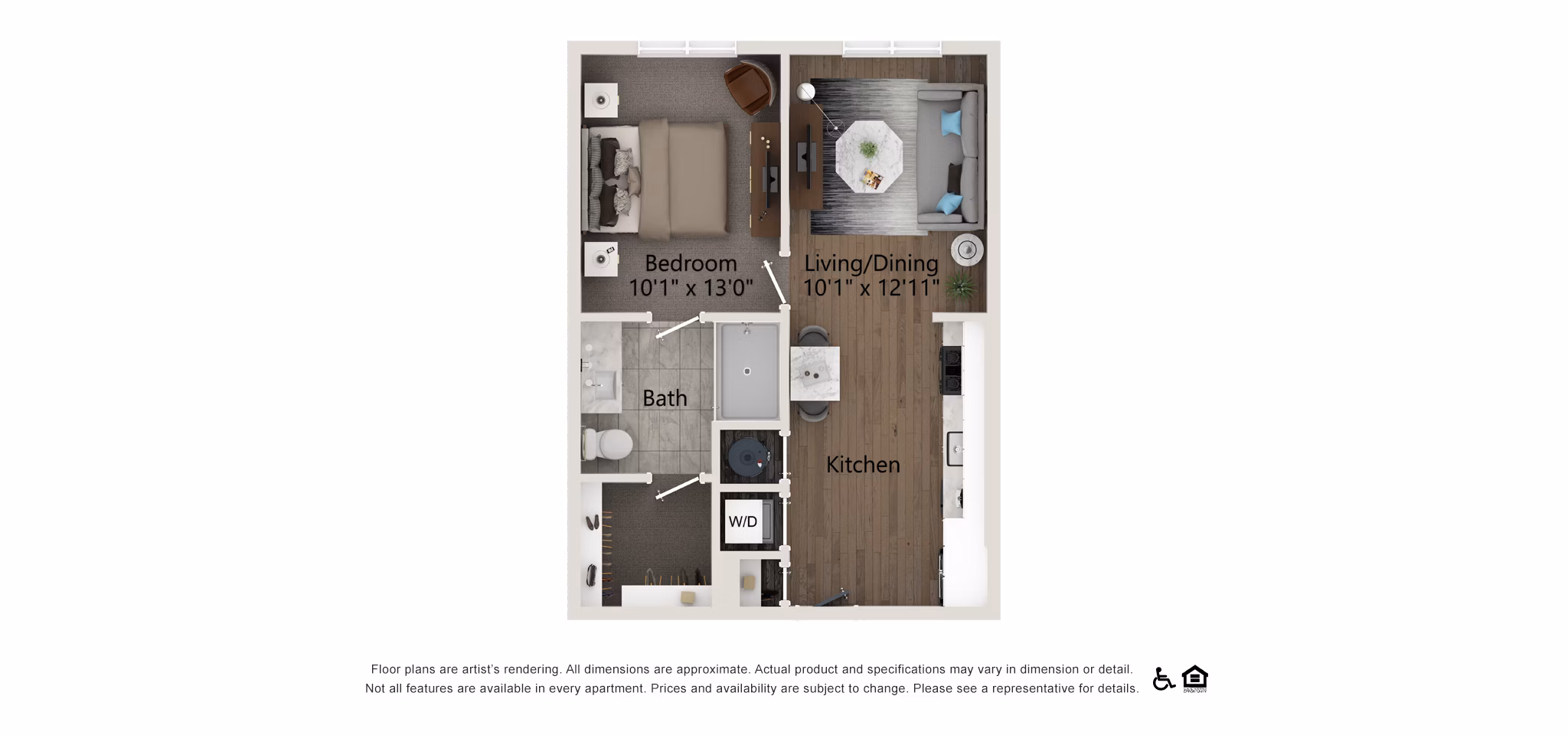 A2 floor plan at Everleigh Vernon Hills Apartments 
