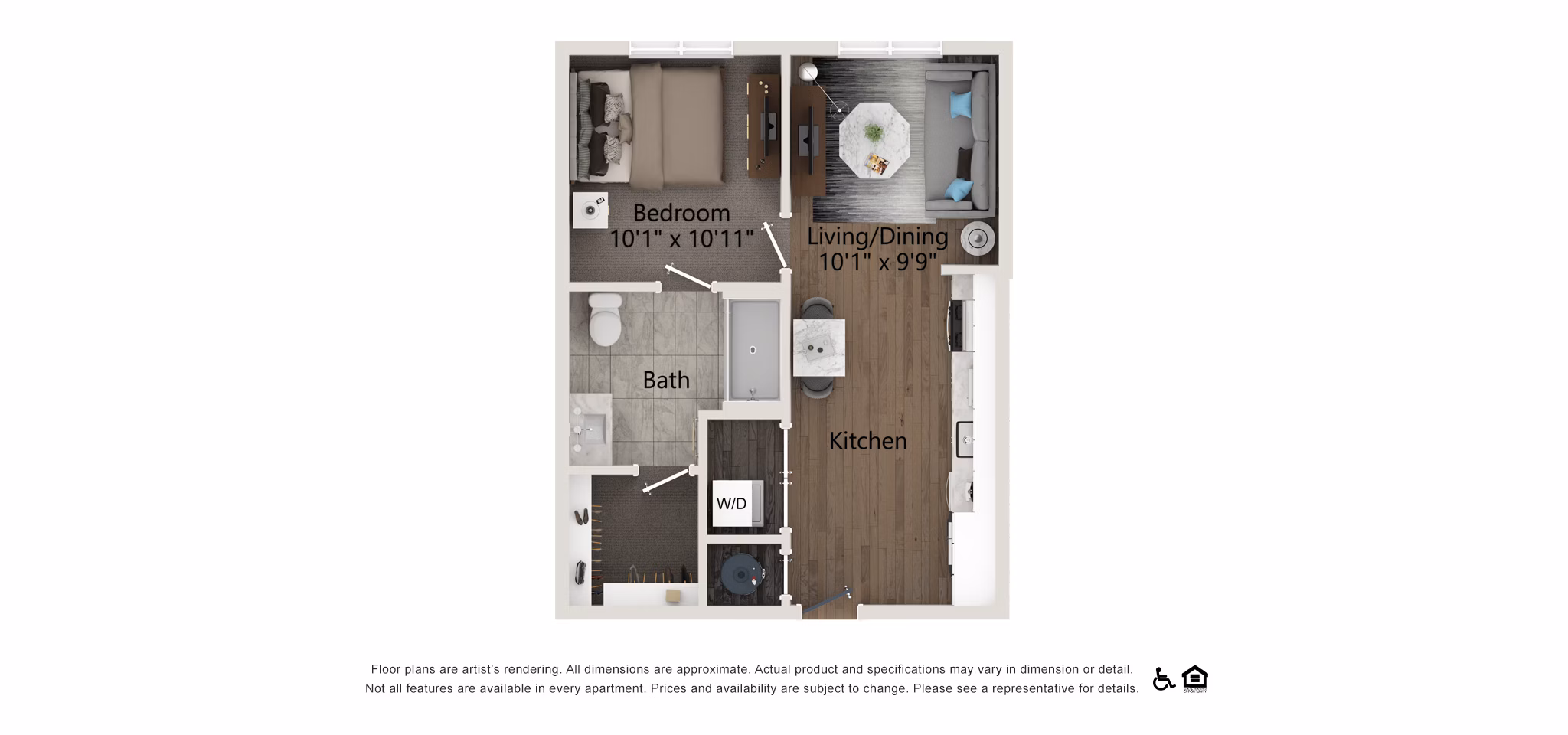 A3 floor plan at Everleigh Vernon Hills Apartments 