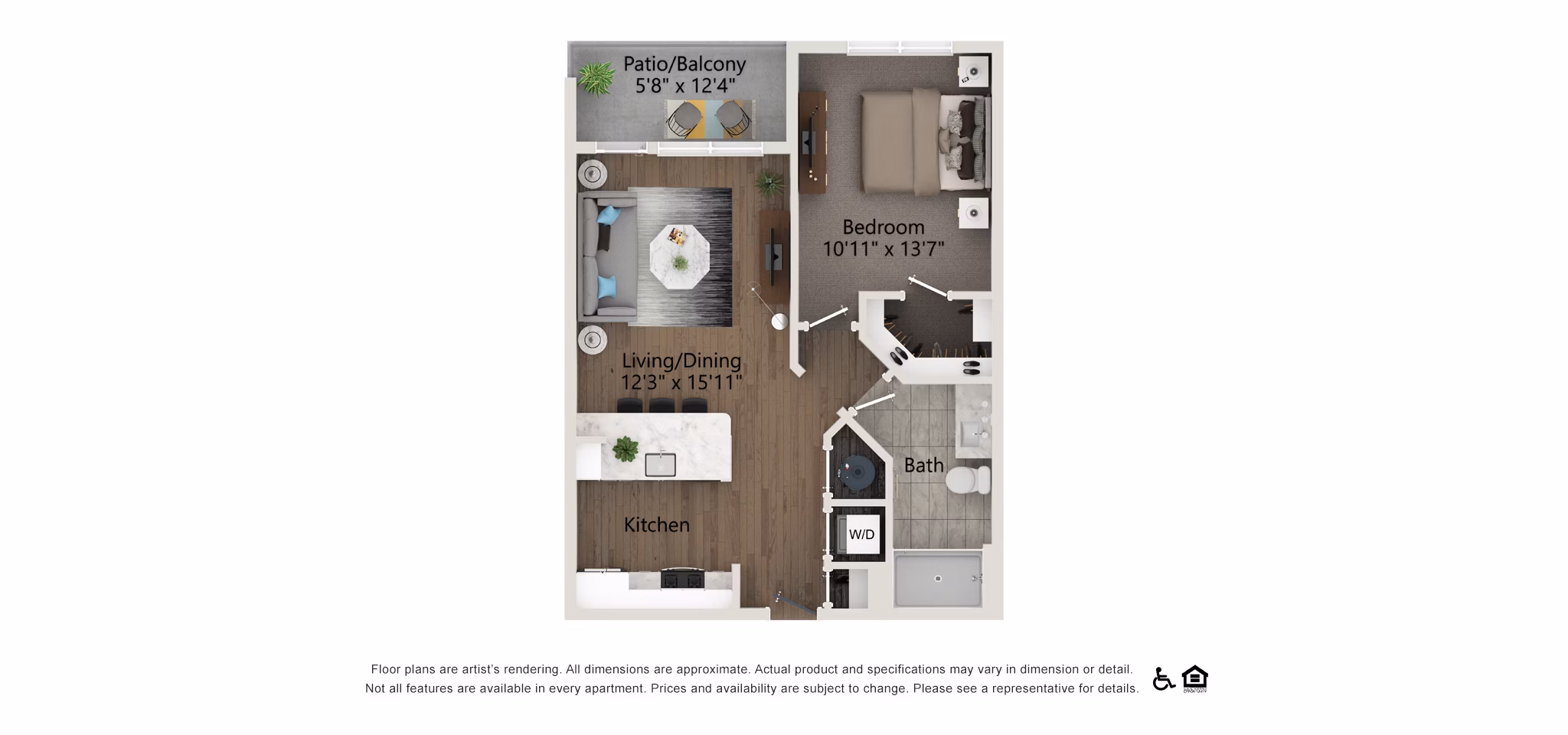 A5 floor plan at Everleigh Vernon Hills Apartments 