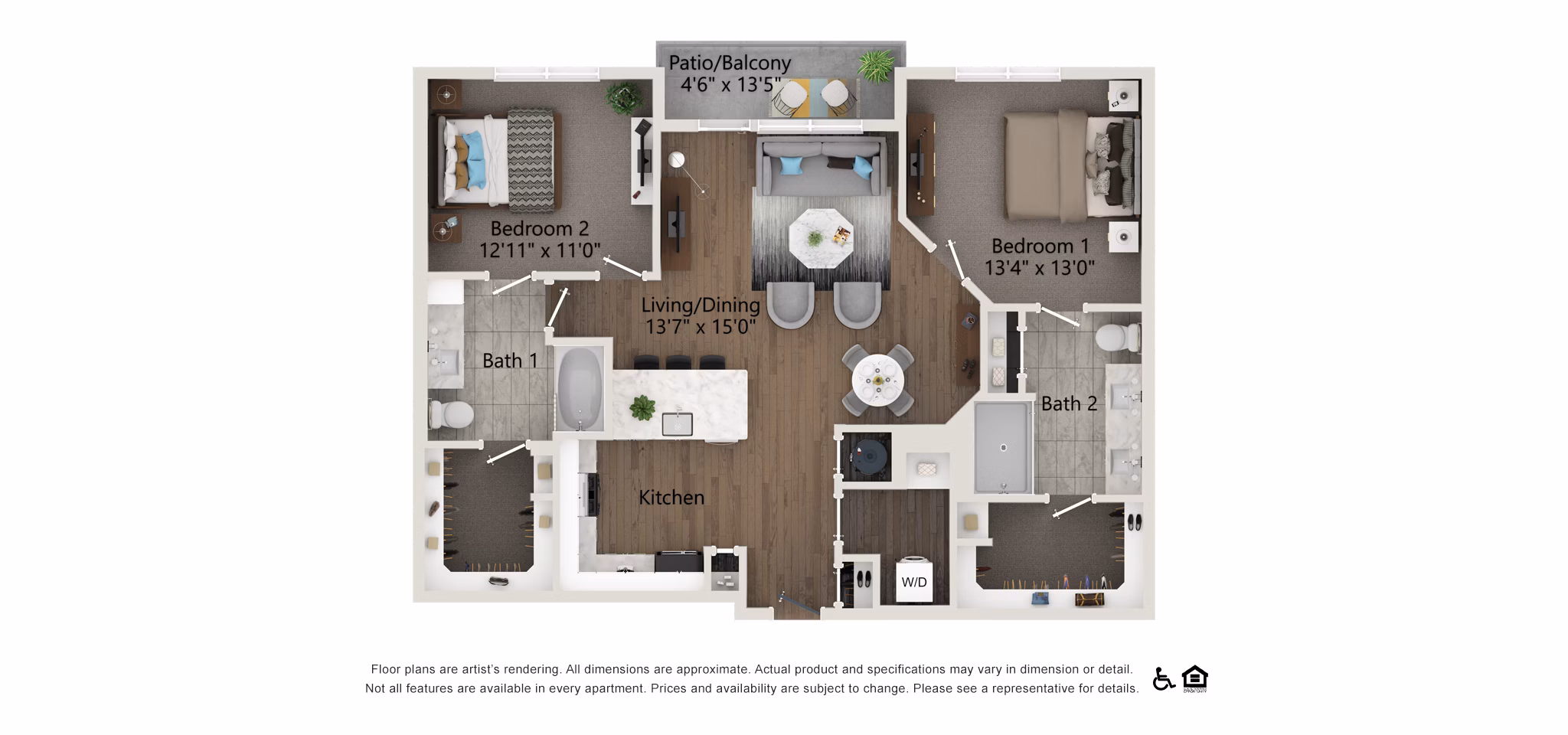 B3 floor plan at Everleigh Vernon Hills Apartments 