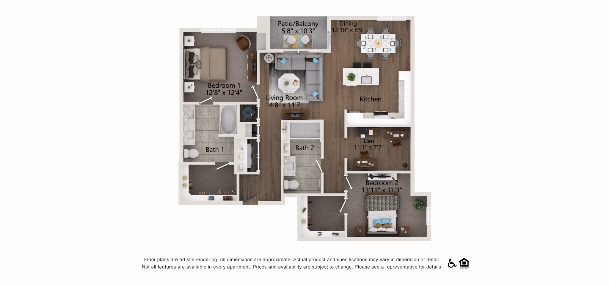 B6-DEN floor plan at Everleigh Vernon Hills Apartments 