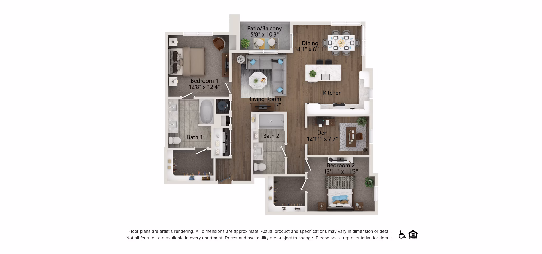 B7-DEN floor plan at Everleigh Vernon Hills Apartments 