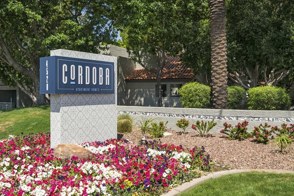 Avana Cordoba Apartments: Signage at luxury property offering upscale living in Los Angeles