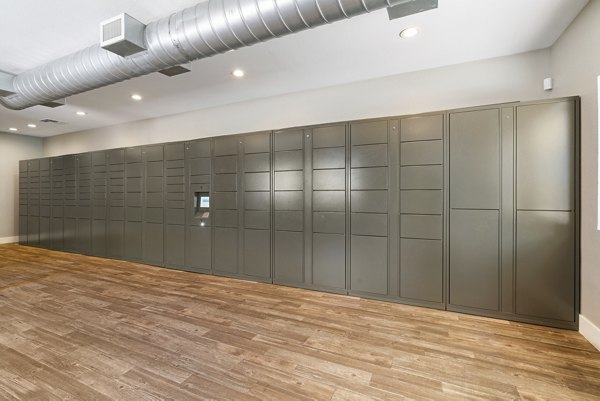Mail room with secure parcel lockers at Avana Cordoba Apartments