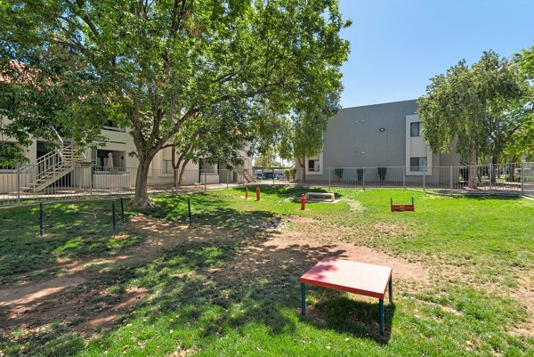 Spacious dog park with agility equipment at Avana Cordoba Apartments for active pets and outdoor fun