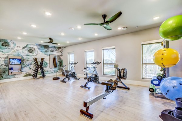 State-of-the-art fitness center with modern equipment at Encore Motif Apartments
