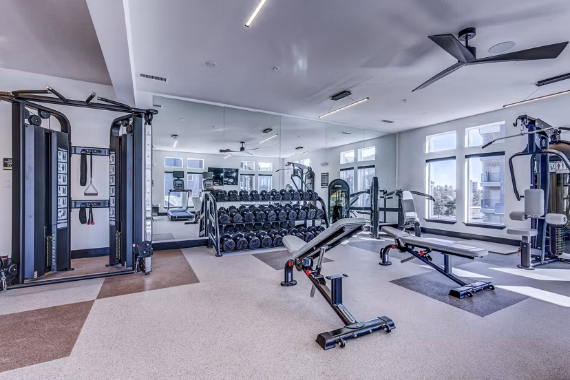 Fitness center with state-of-the-art equipment at Polaris Junction Apartments Perfect for an active lifestyle and wellness routine