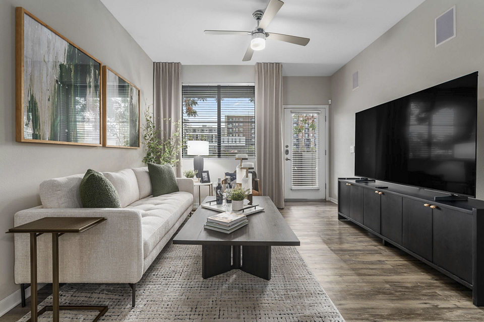 living room at 601 PAX Apartments