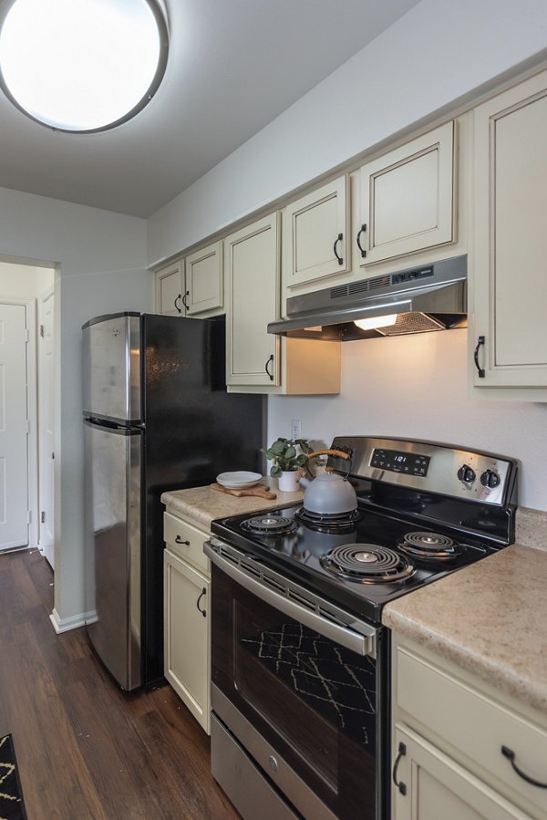 Modern kitchen with stainless steel appliances at Avana Fieldstone Apartments, showcasing luxury living spaces in a convenient location