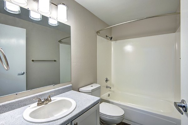 bathroom at The Becket Apartments