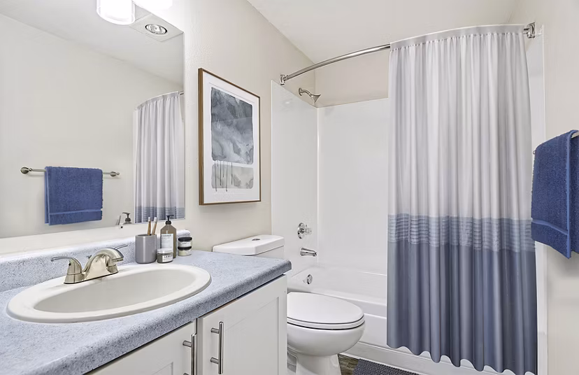 bathroom at The Becket Apartments
