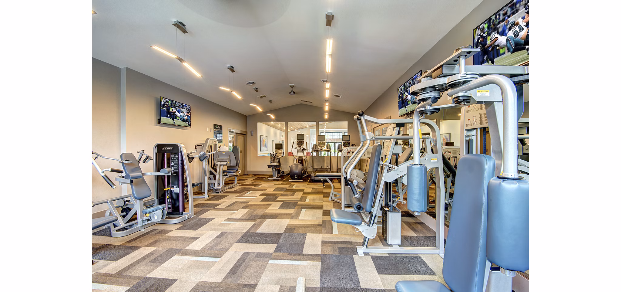 Fitness center with state-of-the-art equipment at The Becket Apartments