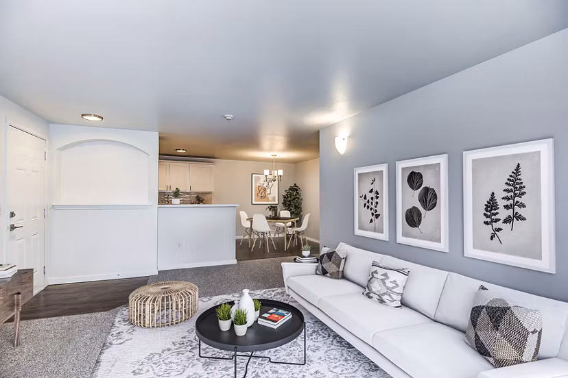 Living room featuring modern decor and spacious layout at Smyth Apartments