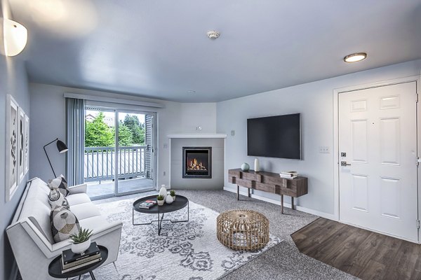 Modern living room with elegant furnishings at Smyth Apartments