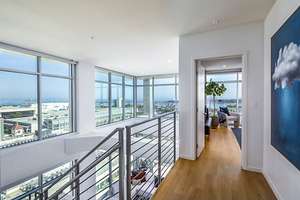 stairway to bedroom at 200 West Ocean Apartments