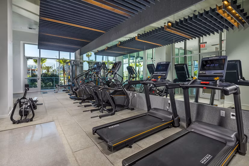 State-of-the-art fitness center at 200 West Ocean Apartments featuring modern exercise equipment and spacious workout areas
