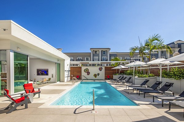 Luxurious rooftop pool with ocean views at 200 West Ocean Apartments