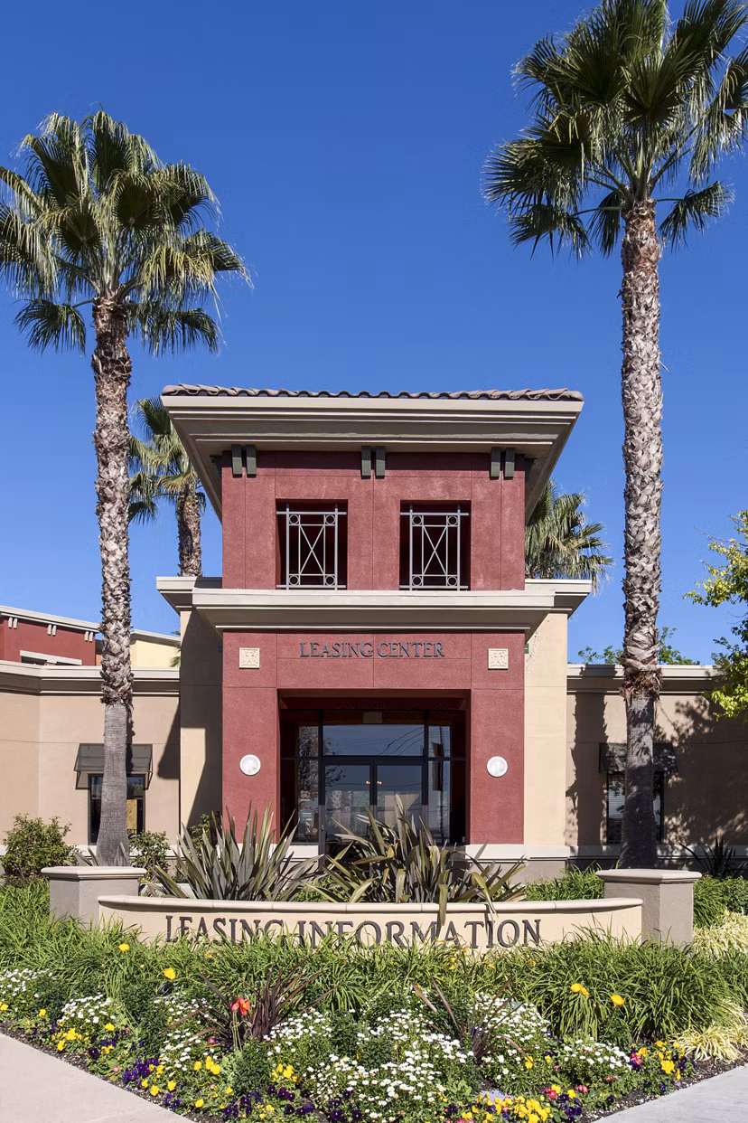 Clubhouse featuring modern design and leasing office at Waterford Place Apartments
