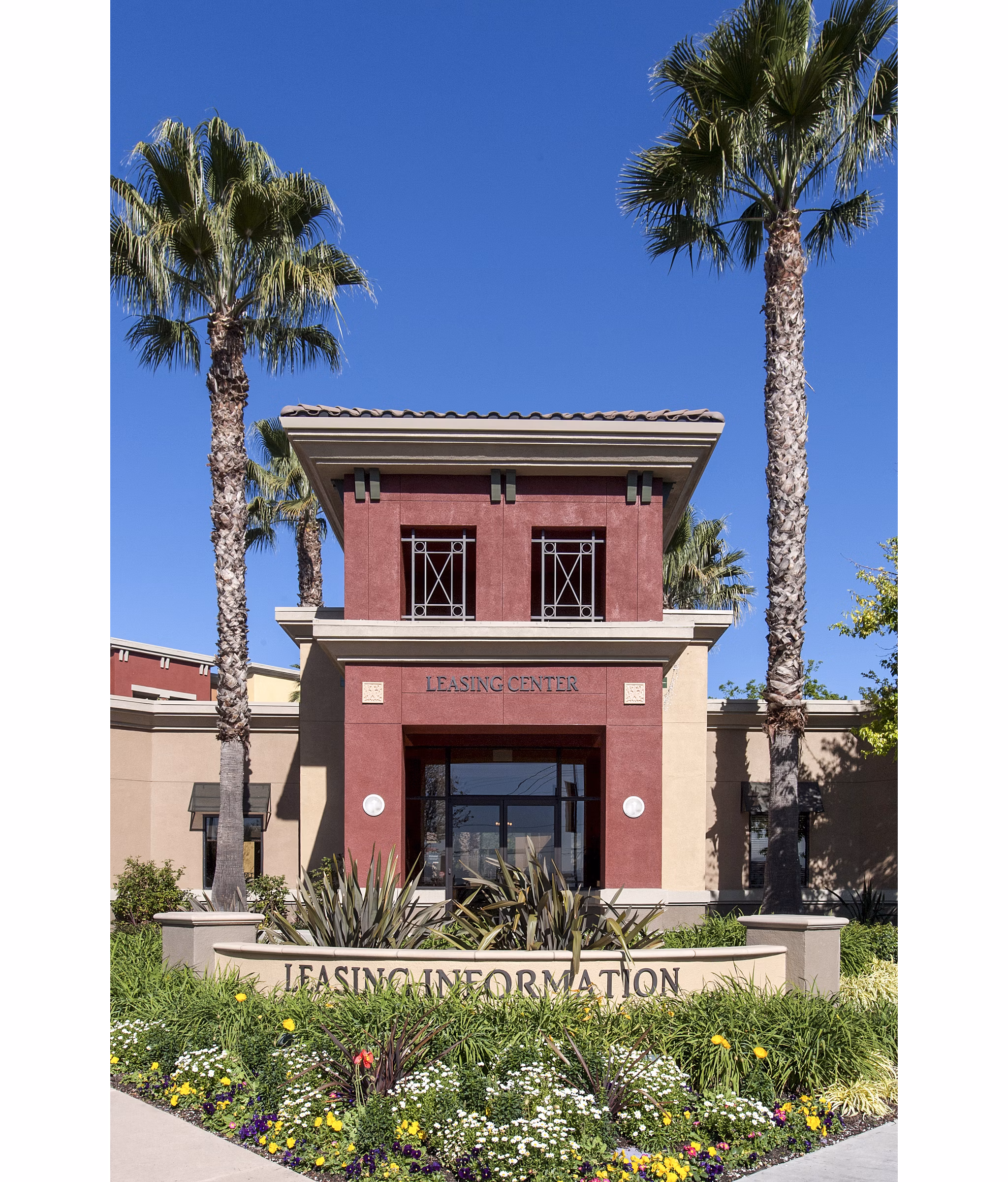Clubhouse featuring modern design and leasing office at Waterford Place Apartments
