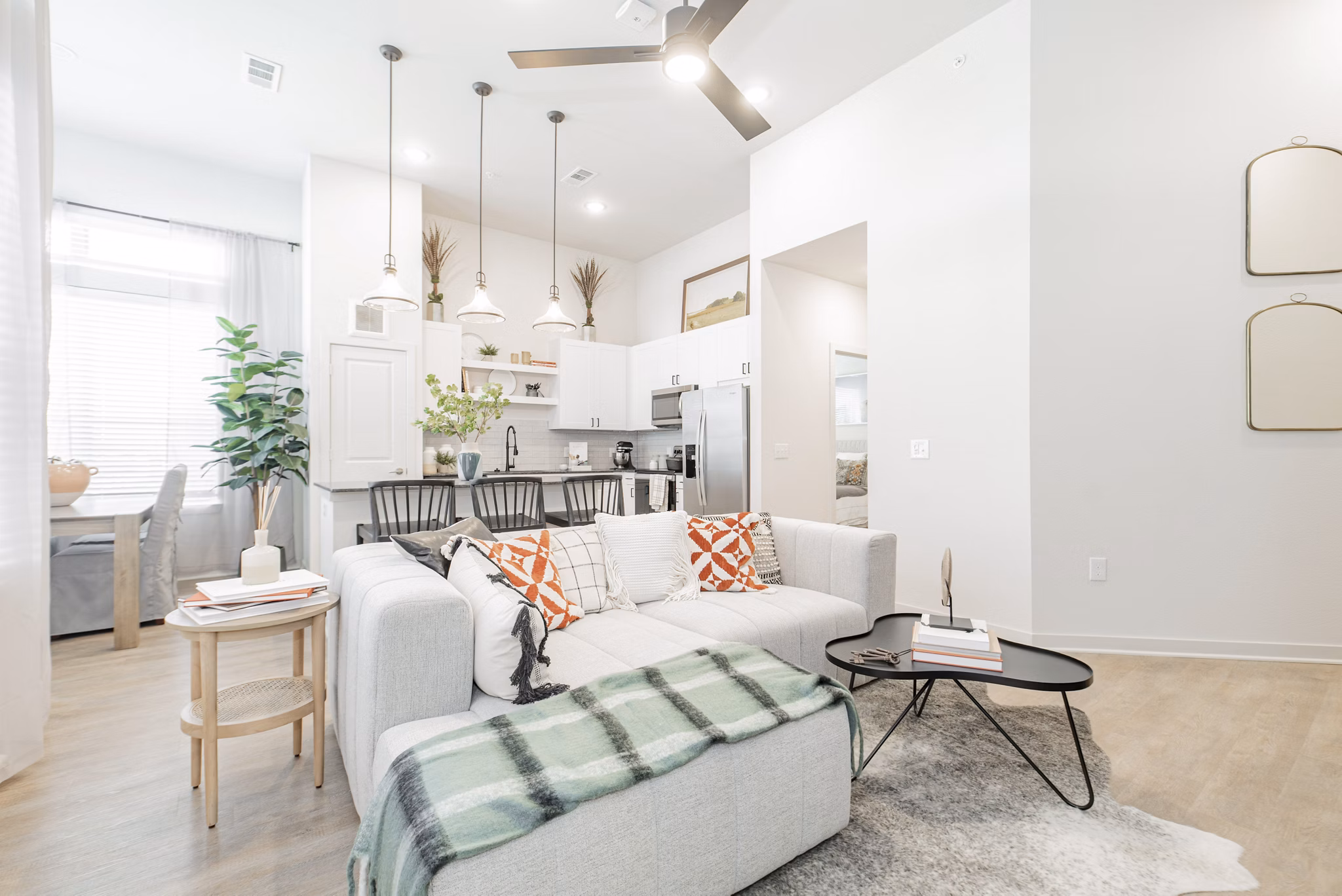 living room at Elan Denton Apartments