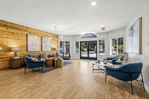 Modern clubhouse/lobby with elegant decor at Avana Chestnut Hills Apartments