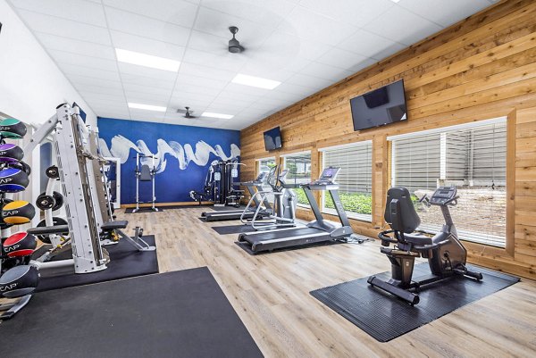 State-of-the-art fitness center featuring modern equipment at Avana Hamptons Apartments