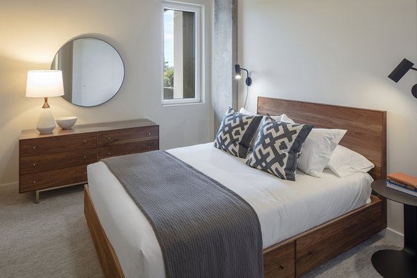 Spacious bedroom with elegant design elements at The Payton Apartments, Greystar luxury apartments
