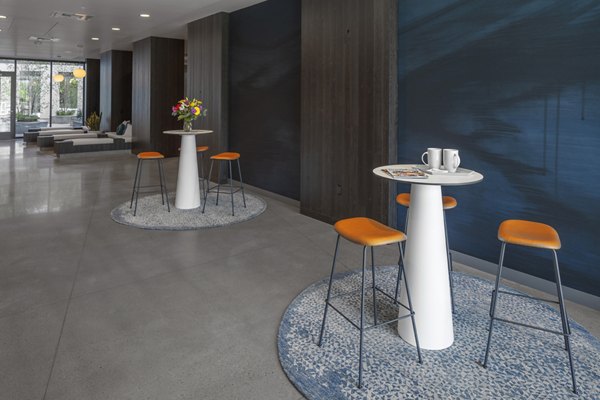 Clubhouse featuring luxurious seating and modern design at The Payton Apartments