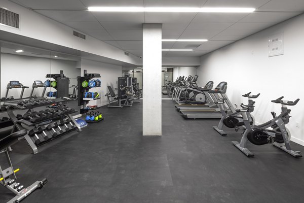 State-of-the-art fitness center featuring modern equipment at The Payton Apartments, perfect for active lifestyles and wellness-focused living