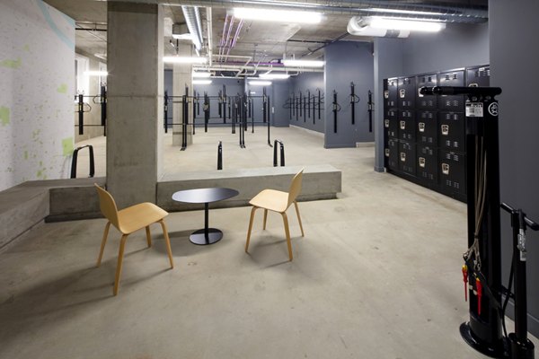 Secure bike storage facility at The Payton Apartments, a luxury community offering convenience and modern amenities