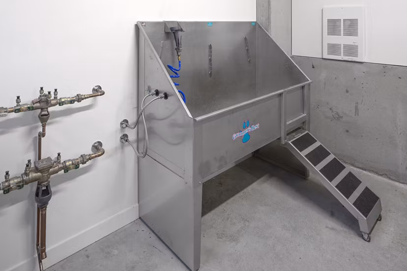 Convenient dog wash station at The Payton Apartments for pet-friendly luxury living