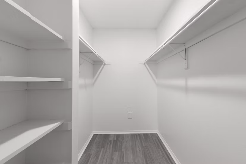 Spacious closet with ample shelving in Avana Coachman Apartments