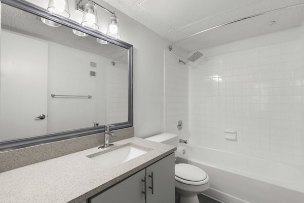 Modern bathroom with sleek fixtures at Avana Coachman Apartments