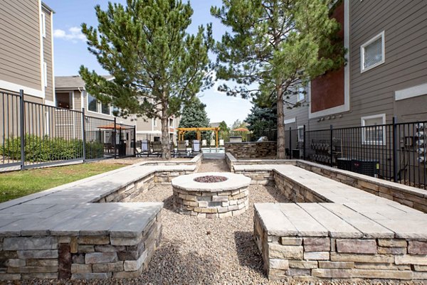 Cozy fire pit area at Copper Terrace Apartments