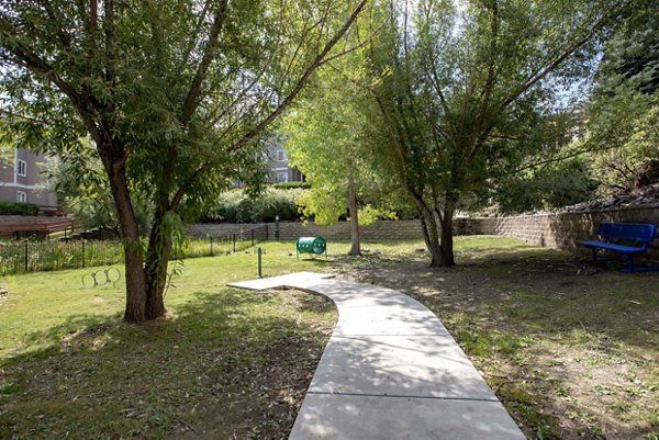 Dog-friendly park with agility equipment at Copper Terrace Apartments, a Greystar community